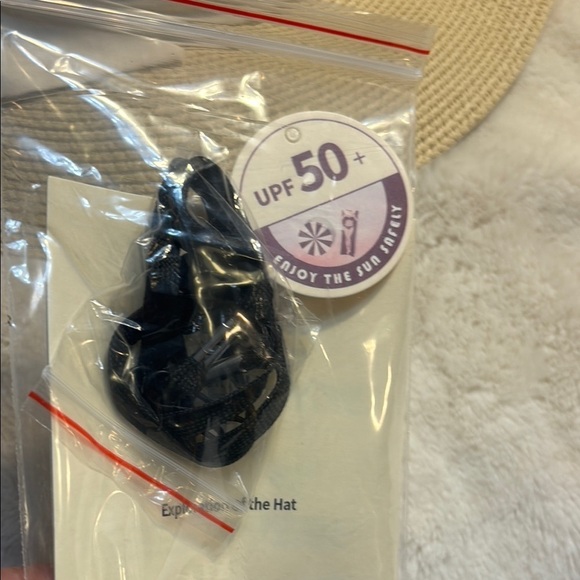 NEW Furtalk Cream Straw Hat Cream Bow Adjustable Sz Detachable Chin Strap Paper - Picture 9 of 9